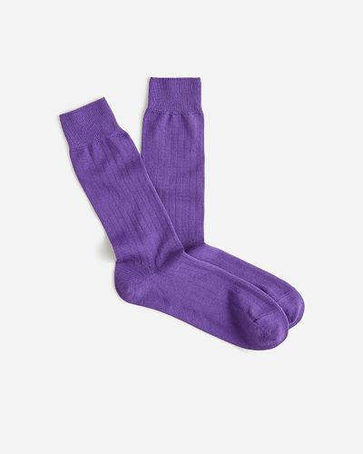 J.Crew Ribbed Dress Socks - Purple