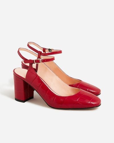 J.Crew Maisie Ankle-Strap Heels - Red