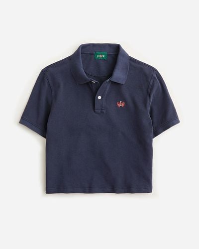 J.Crew Limited-Edition Usa Swimming X Cropped Piqué Polo Shirt - Blue