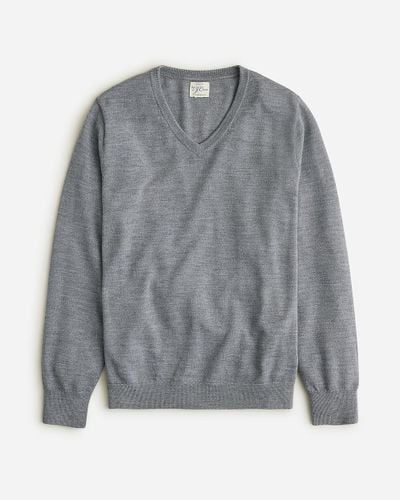 J.Crew Merino Wool V-Neck Sweater - Gray