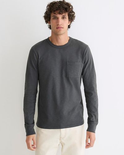 J.Crew Garment-Dyed Slub Cotton Long-Sleeve T-Shirt - Black