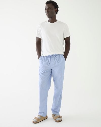 J.Crew Pajama Pant In Cotton Poplin - Blue