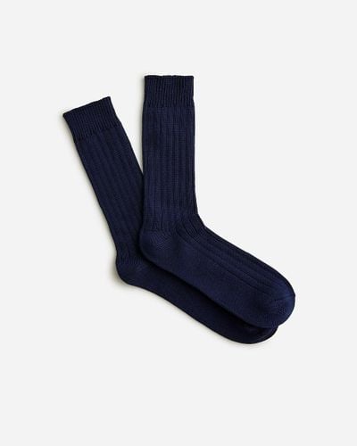 J.Crew Ribbed Cotton-Blend Socks - Blue