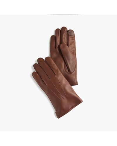 J.Crew Leather Gloves With Cashmere Lining - Brown