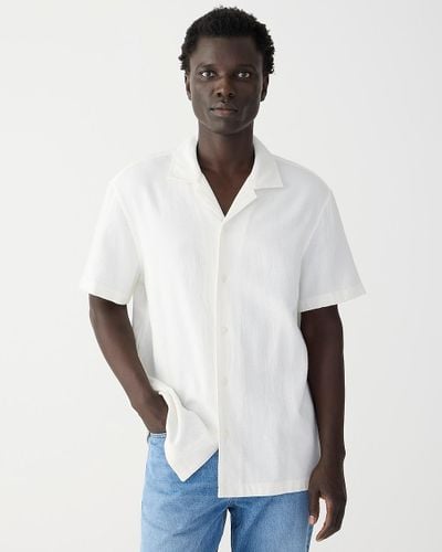 J.Crew Short-Sleeve Textured Cotton Camp-Collar Shirt - White