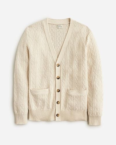 J.Crew Heritage Cotton Pointelle-Stitch Cardigan Sweater - Natural