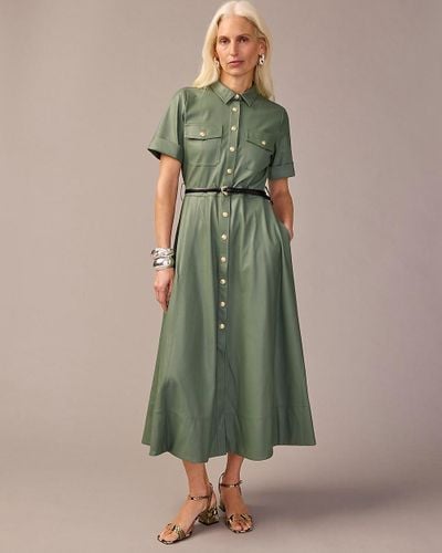 J.Crew Collection Tie-Waist Shirtdress - Green