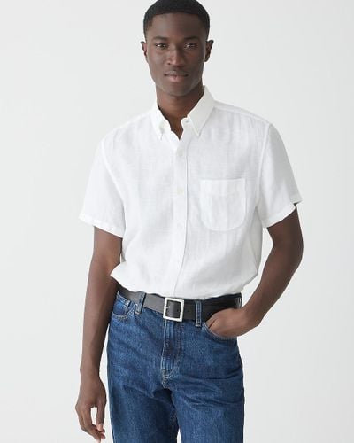 J.Crew Short-Sleeve Baird Mcnutt Irish Linen Shirt - White
