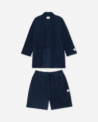 J.Crew Druthers Organic Cotton Extra-Heavyweight Kimono Robes Set - Blue