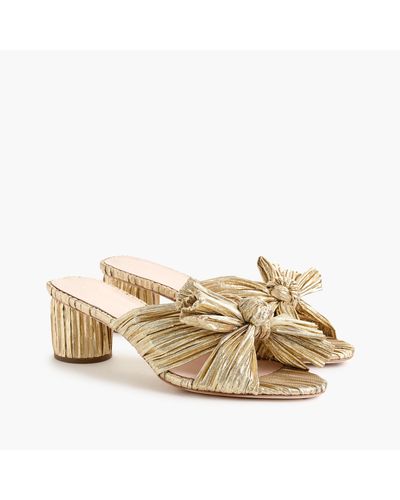 Loeffler Randall ® Emilia Pleated Knot Slide Sandals - Metallic