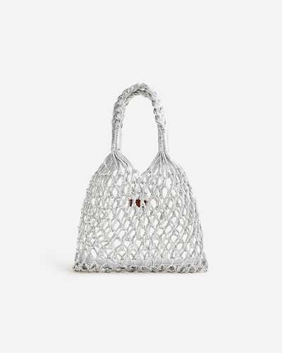 J.Crew Small Cadiz Hand-Knotted Rope Tote - White
