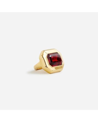 J.Crew Rectangle Faceted-crystal Ring - Pink