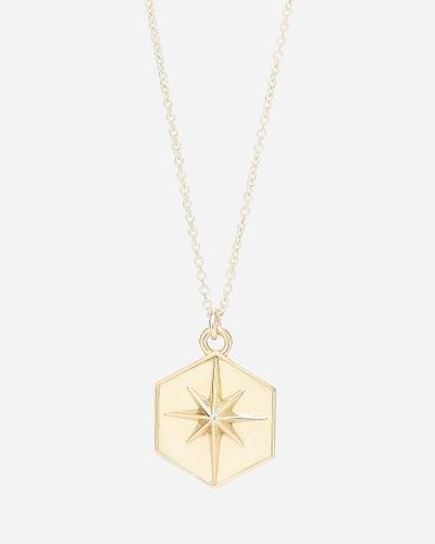 J.Crew Talon Jewelry North Star Hexagon Pendant - White