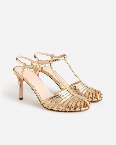 J.Crew Collection Rylie Caged-Toe Heels - Natural