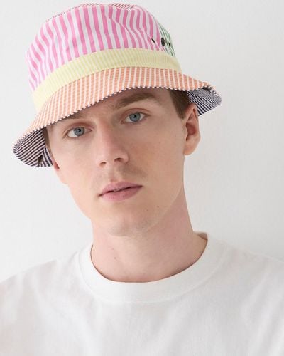 J.Crew Bucket Hat With Snaps - Pink