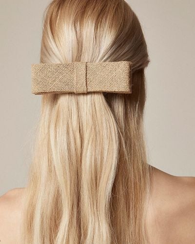 J.Crew Linen Bow Hair Clip - Natural