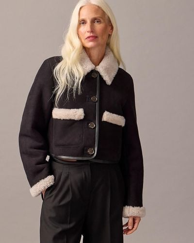 J.Crew Collection Limited-Edition Cropped Shearling Jacket - Black