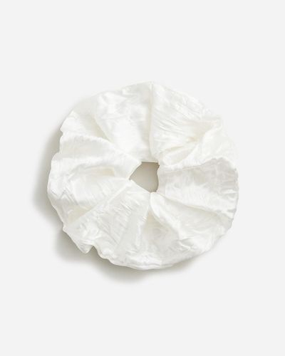 J.Crew Oversized Silk Scrunchie - White