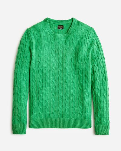 J.Crew Cashmere Cable-Knit Sweater - Green