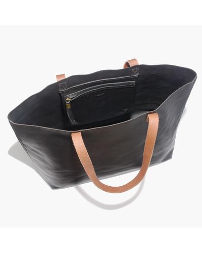 J.Crew Leather The Madewell Transport Tote in Black - Lyst