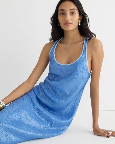 J.Crew Collection Limited-Edition Alicia Sequin Racerback Slip Dress - Blue