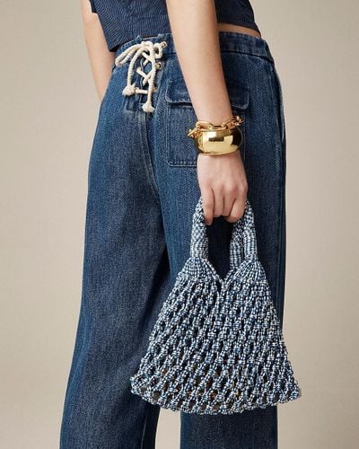 J.Crew Cadiz Hand-Knotted Rope Tote - Blue