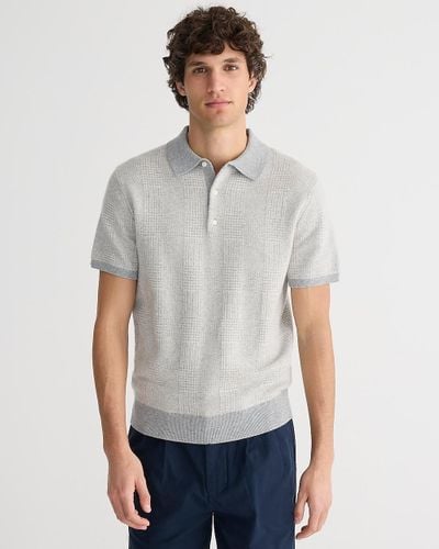J.Crew Short-Sleeve Cashmere Sweater-Polo - Gray