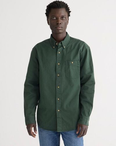 J.Crew Relaxed Garment-Dyed Heavyweight Twill Shirt - Green