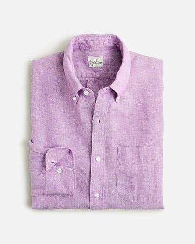 J.Crew Slim Untucked Baird Mcnutt Irish Linen Shirt - Purple