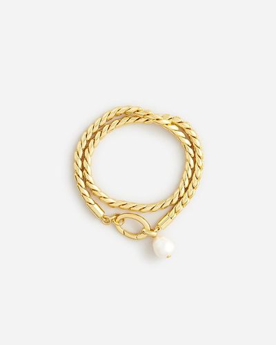 J.Crew Layered Rope-Chain Bracelet With Freshwater Pearls - Metallic