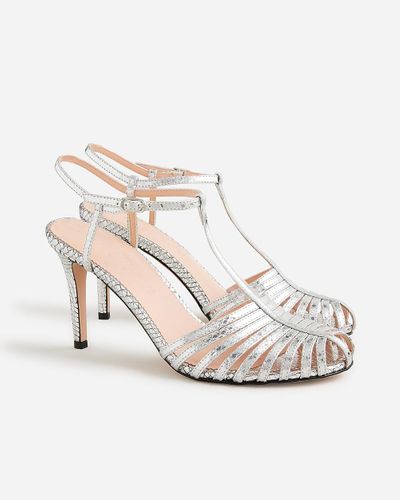 J.Crew Collection Rylie Caged-Toe Heels - Natural