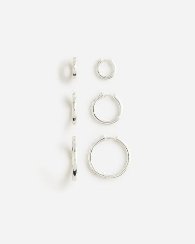 J.Crew Small Hoop Earrings Set-Of-Three - White