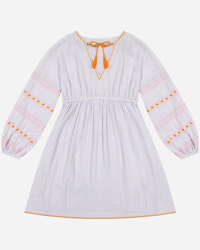 J.Crew Mer St. Barth Elodie Popover Embroidery Dress - White