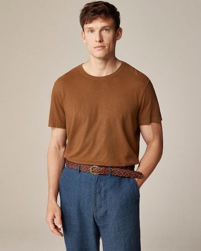 J.Crew Tall Hemp-Organic Cotton Blend T-Shirt - Blue