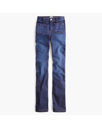 J.Crew Curvy Bootcut Jean With Patch Pockets - Blue