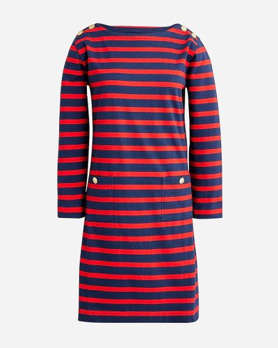 J.Crew Mariner Cloth Shirtdress With Buttons - Red