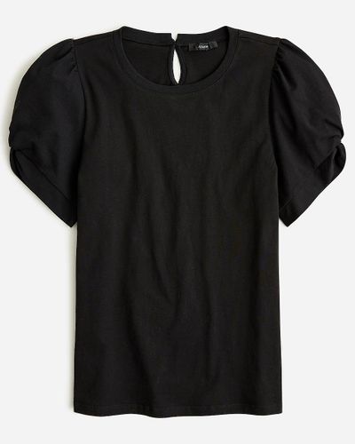 J.Crew Puff-Sleeve Crewneck T-Shirt - Black