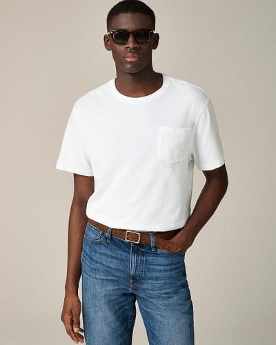 J.Crew Tall Vintage-Wash Cotton Pocket T-Shirt - White