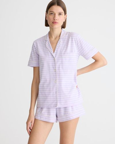 J.Crew Short-Sleeve Pajama Short Set - White