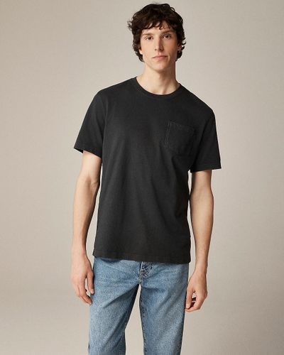 J.Crew Tall Vintage-Wash Cotton Pocket T-Shirt - Black