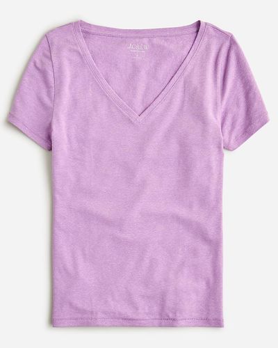 J.Crew Vintage Cotton V-Neck T-Shirt - Purple