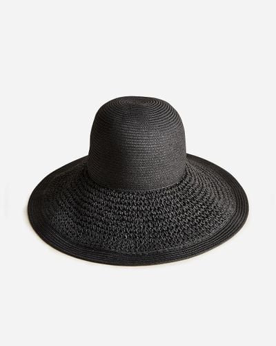J.Crew Textured Summer Straw Hat - Black