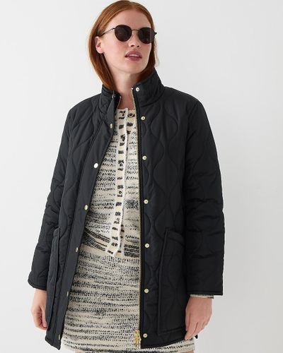 J.Crew Petite New Quilted Cocoon Puffer Coat - Black
