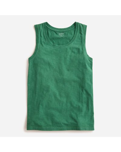 J.Crew Garment-dyed Slub Cotton Tank Top - Green
