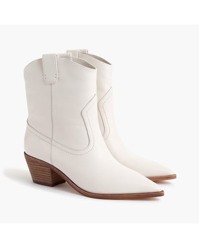 J.Crew Western Boots In Leather - White
