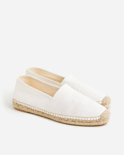 J.Crew Made-in-spain Espadrille Flats In Linen - White