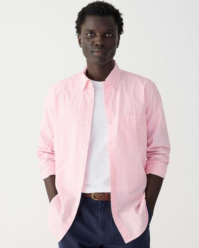 J.Crew Tall Secret Wash Cotton Poplin Shirt - Pink