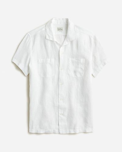 J.Crew Short-Sleeve Camp-Collar Shirt - White