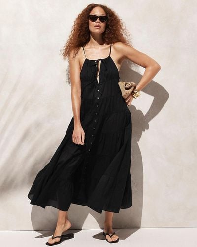 J.Crew Tiered Cotton Voile Dress - Black