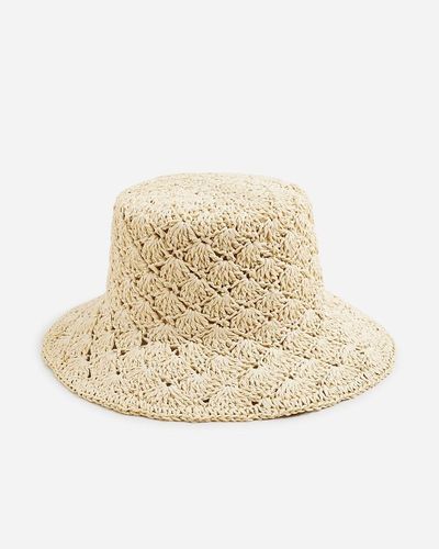 J.Crew Crochet-Weave Faux-Raffia Bucket Hat - Natural